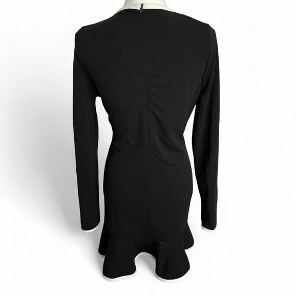 Fashion Nova Set The Bar Mini Dress NWT Black White Bow Long Sleeve Women’s XL - Picture 5 of 8